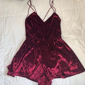 Red velvet Lacey romper